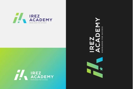 Custom logo design for Irez Academy by DigitalVazhi, a Kerala-based logo design and branding agency, featuring a modern educational brand identity