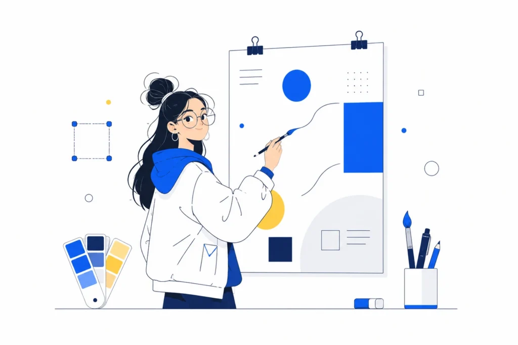 Graphic designer creating a customer-focused marketing poster for the Best Graphic Design Services in Kerala